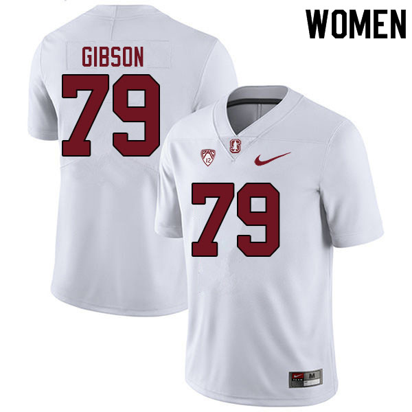 Women #79 Will Gibson Stanford Cardinal College Football Jerseys Sale-White - Click Image to Close